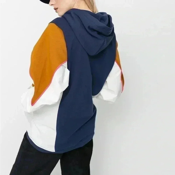 Converse Women's Blocked Alt Terrain Hoodie Midnight Navy Multi-Color Size XXL - Picture 2 of 7